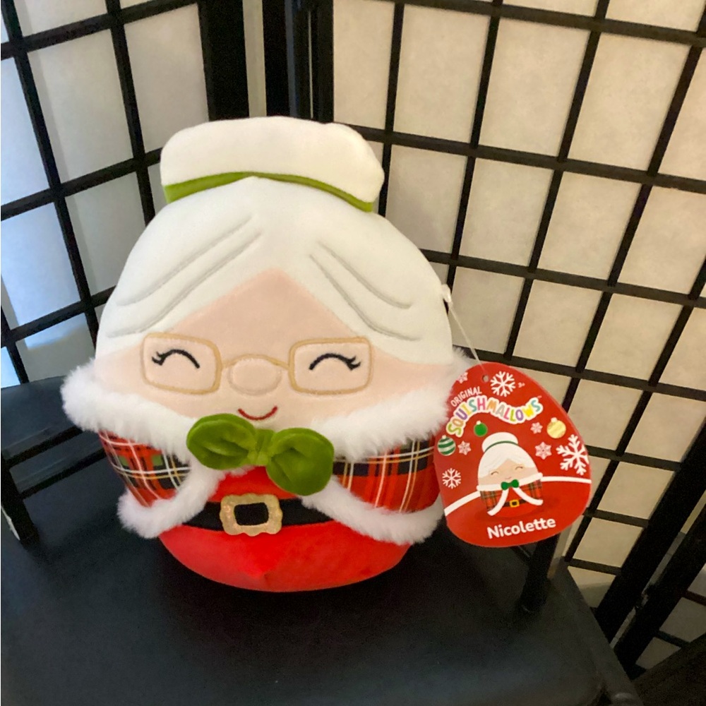 Squishmallows Nicolette Mrs Claus Plush - Red & White Holiday Doll